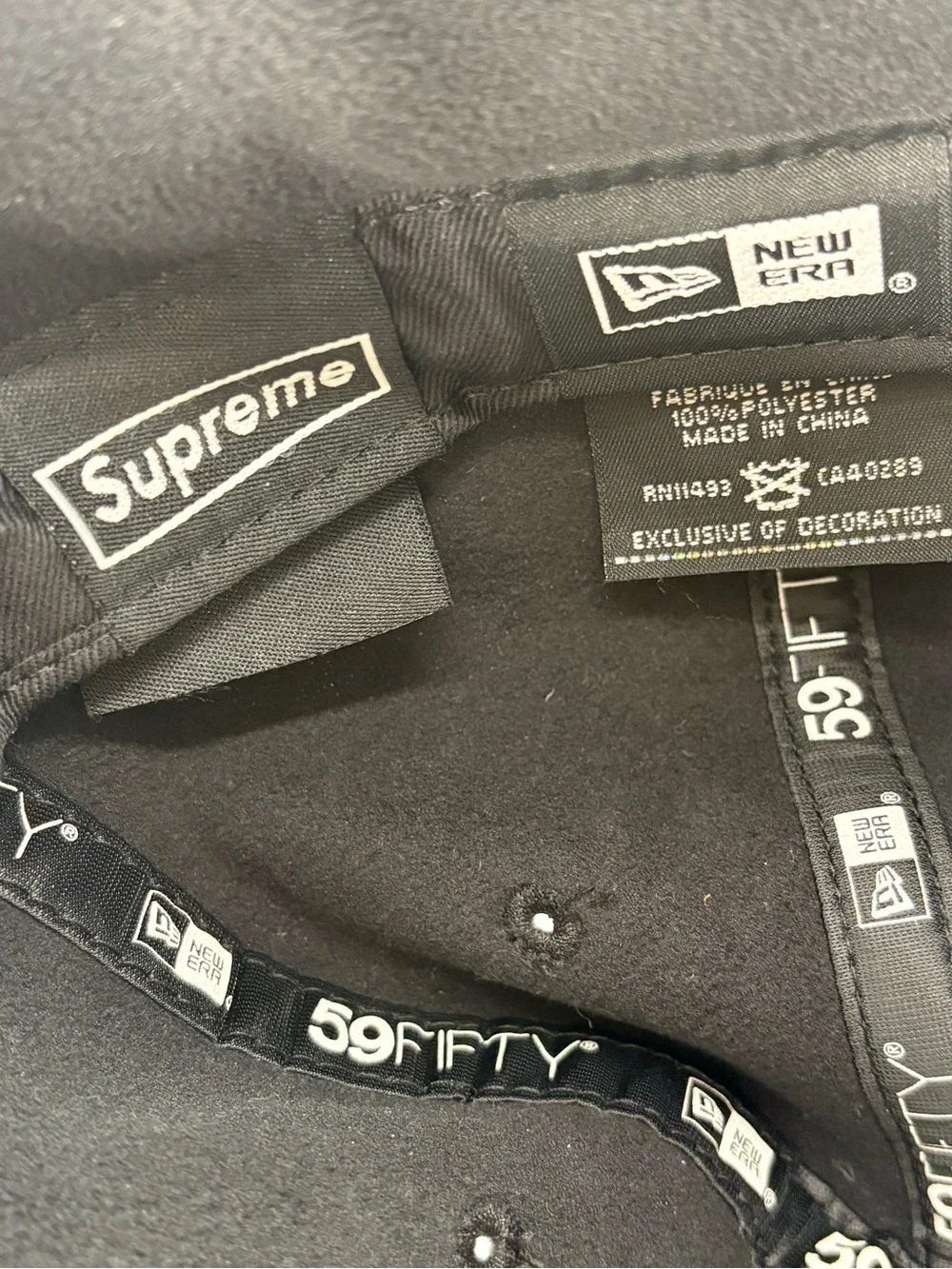 Supreme x New Era Polartec Ear Flap Fitted Cap Black 7 1/4 Box Logo 2017